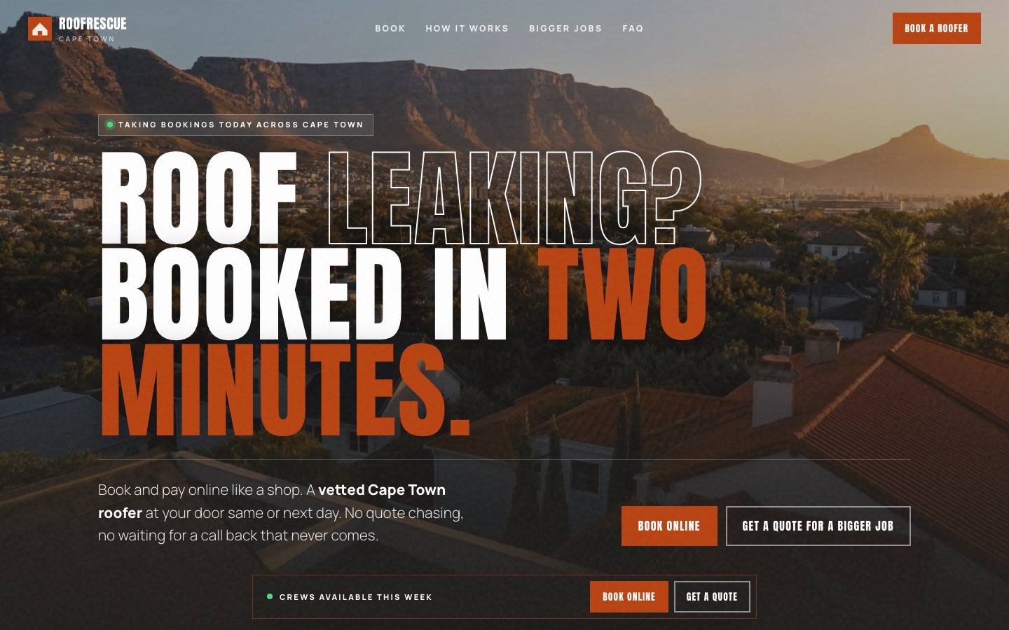 The RoofRescue website
